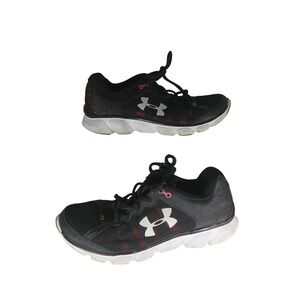 Under Armour Micro G Assert 6 Running Shoes 7.5 Black Pink Athletic‎ Sneakers
